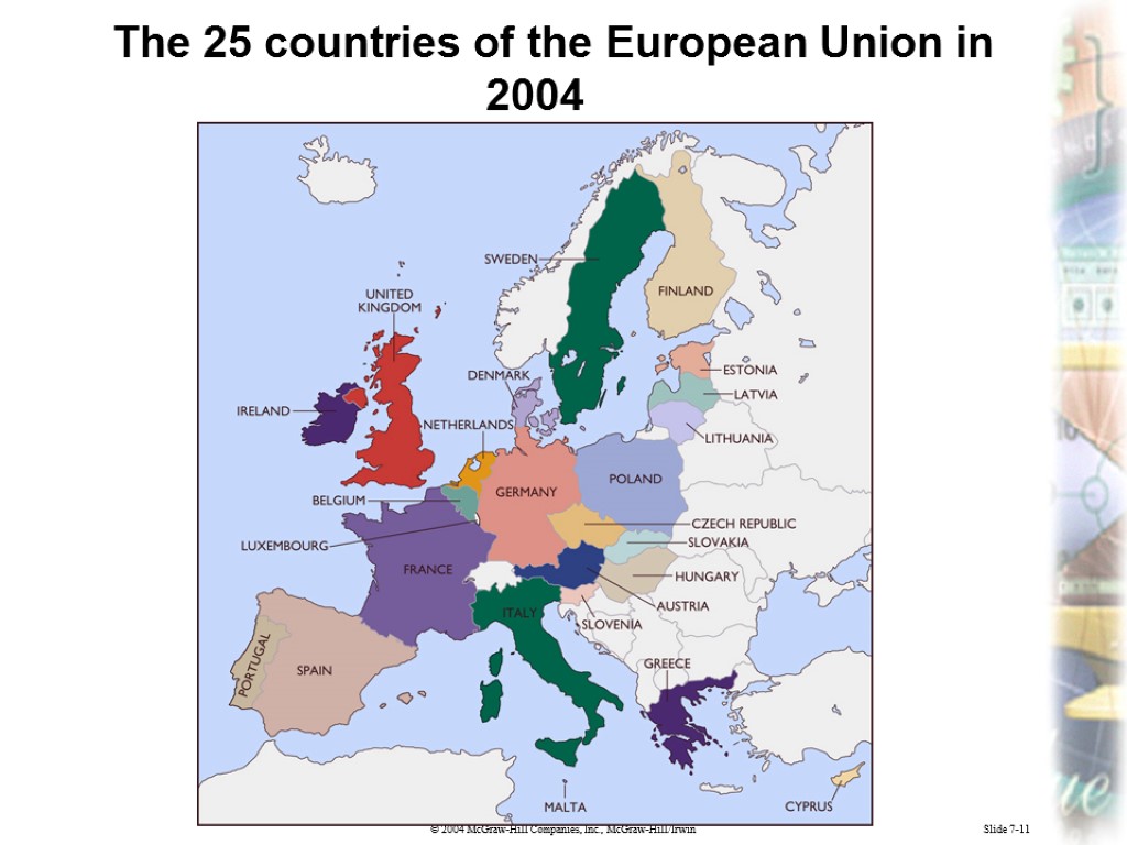 Slide 7-11 The 25 countries of the European Union in 2004